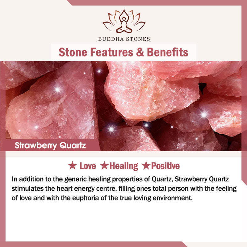 Buddha Stones Colorful Crystal Amethyst Strawberry Quartz Balance Bracelet