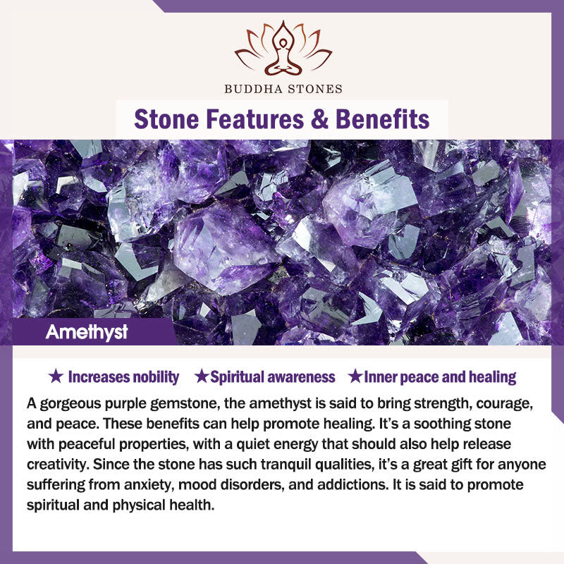 Buddha Stones 925 Sterling Silver Amethyst Lotus Design Natural Balance Bead Bracelet