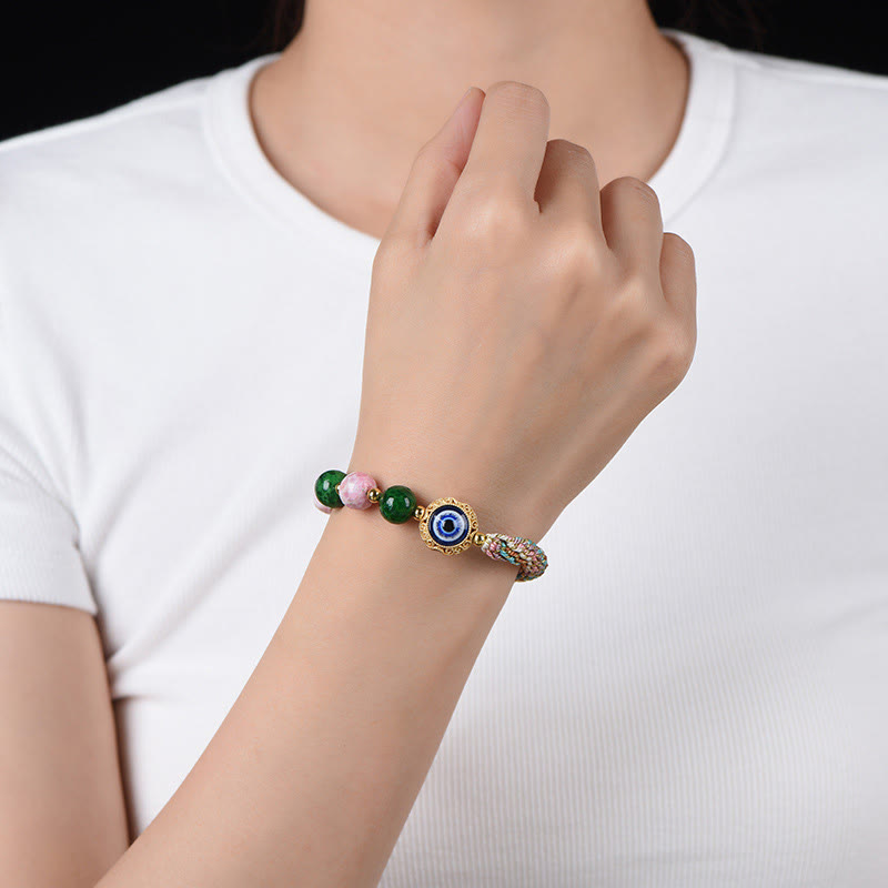 Buddha Stones Tibet Evil Eye Nine Tailed Fox Thangka Keep Away Evil Spirits String Bracelet