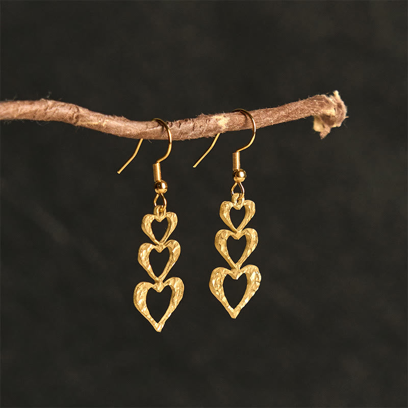 Buddha Stones Elegant Titanium Steel Balance Hammer Marks Earrings
