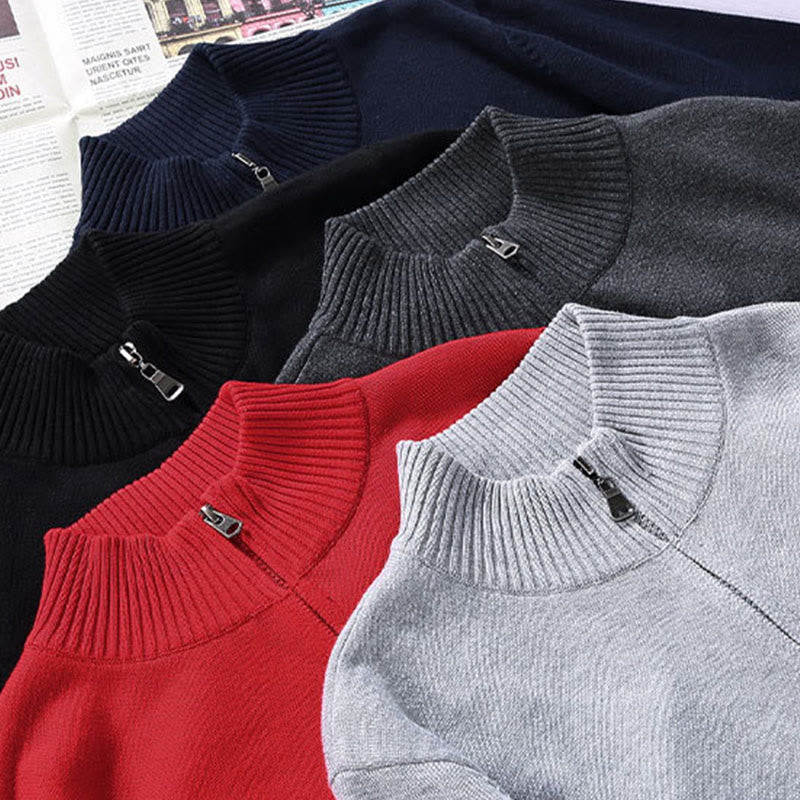 Buddha Stones Plain Zipper Ribbed Bottom Hem Design Men's Long Sleeve Cotton Jacket