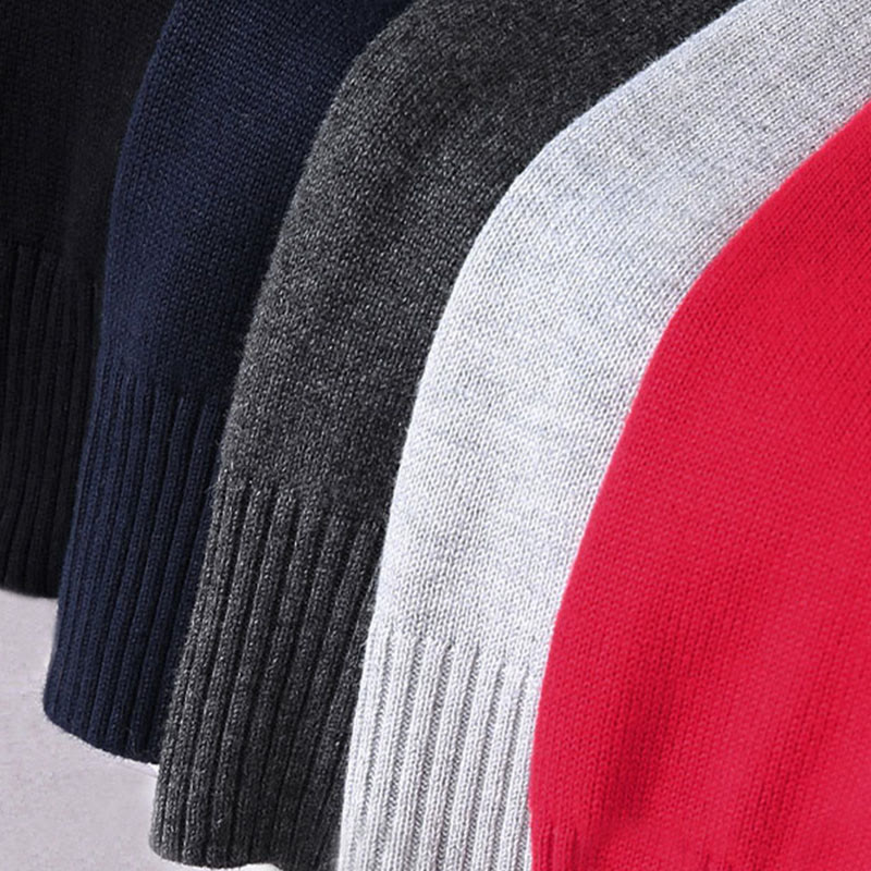 Buddha Stones Plain Zipper Ribbed Bottom Hem Design Men's Long Sleeve Cotton Jacket
