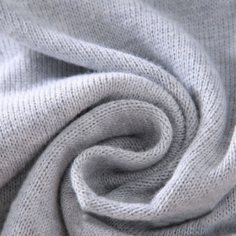 Buddha Stones Ribbed Solid Color Hem Design Men's Mock Neck Long Sleeve Pure Cotton Sweater
