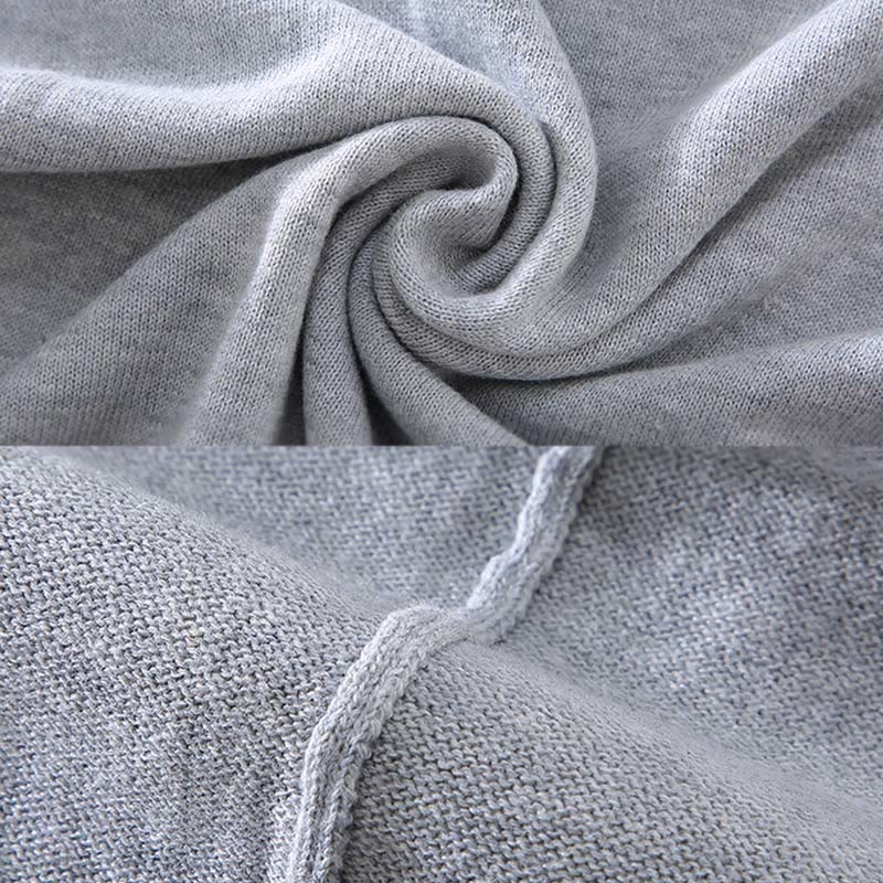 Buddha Stones Ribbed Design Pure Cotton Thermal Men's Crew Neck Long Sleeve Sweater