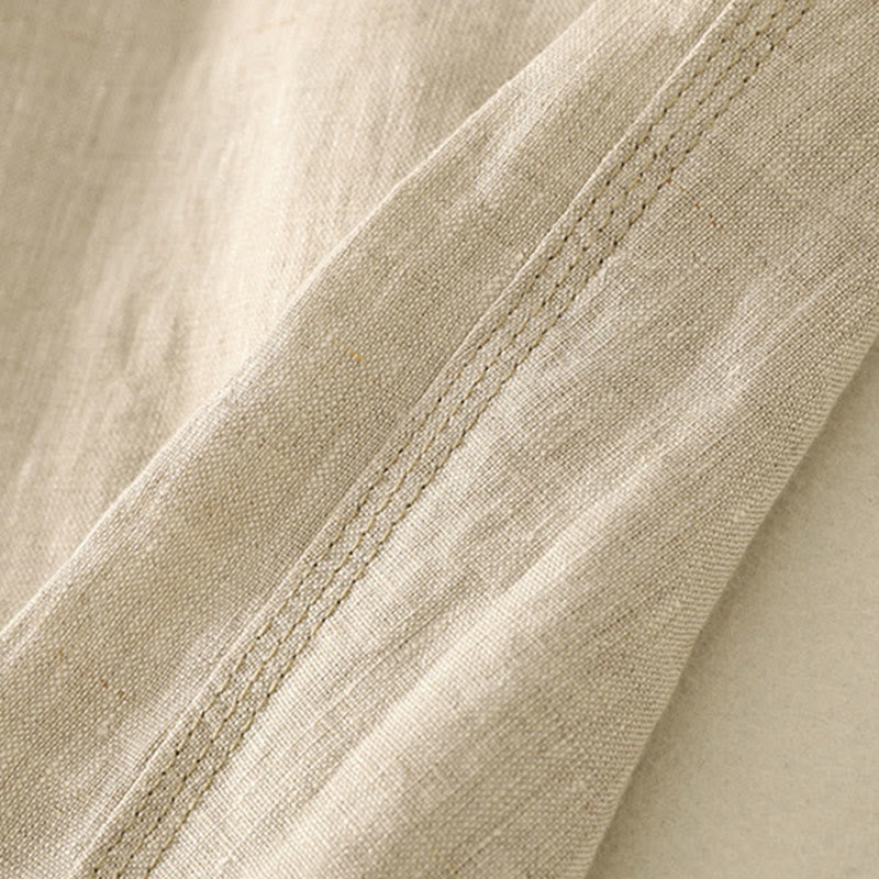 Buddha Stones Casual Plain Rope Women's Cotton Pants With Pockets