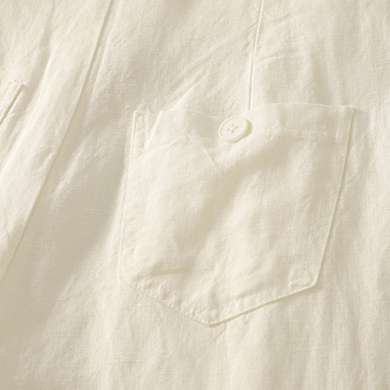 Buddha Stones Casual Plain Rope Women's Cotton Pants With Pockets