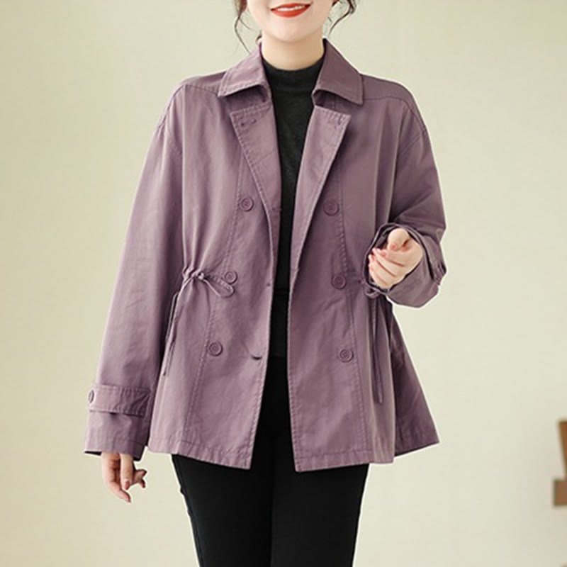 Buddha Stones Women's Long Sleeve Button Cotton Jacket