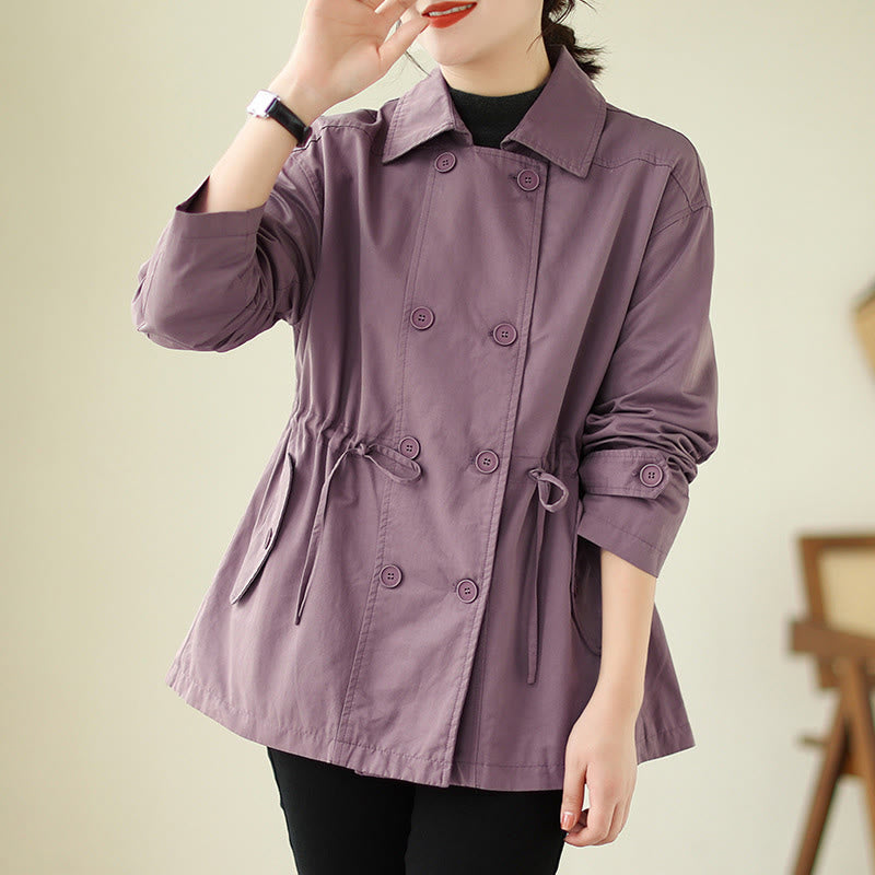 Buddha Stones Women's Long Sleeve Button Cotton Jacket