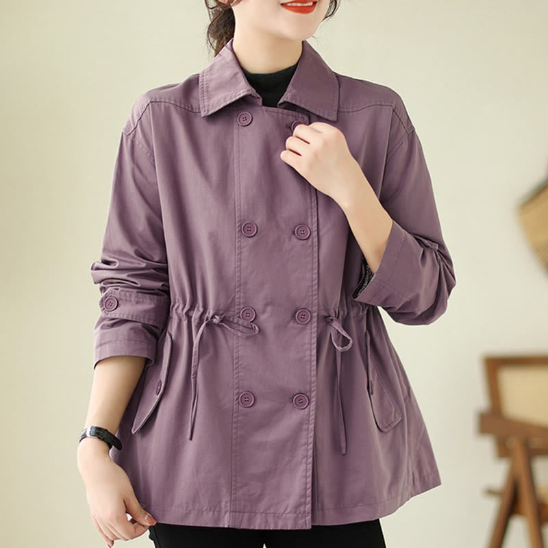 Buddha Stones Women's Long Sleeve Button Cotton Jacket