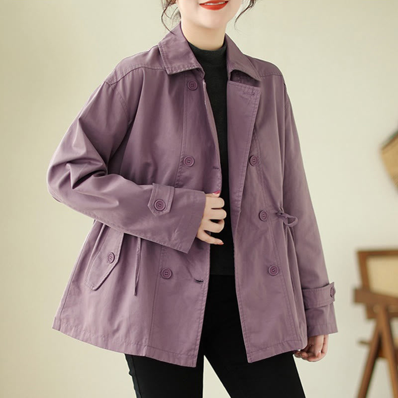 Buddha Stones Women's Long Sleeve Button Cotton Jacket