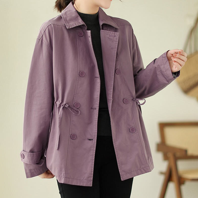 Buddha Stones Women's Long Sleeve Button Cotton Jacket