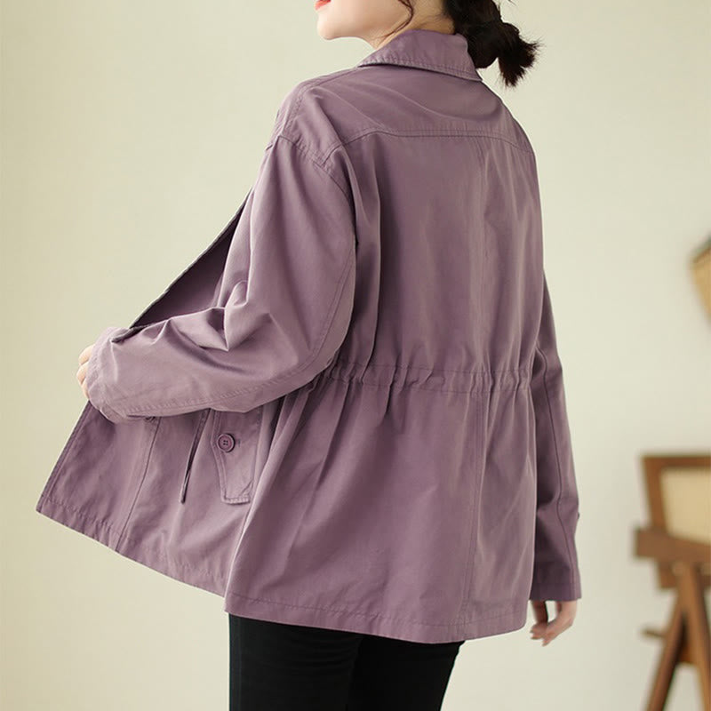 Buddha Stones Women's Long Sleeve Button Cotton Jacket