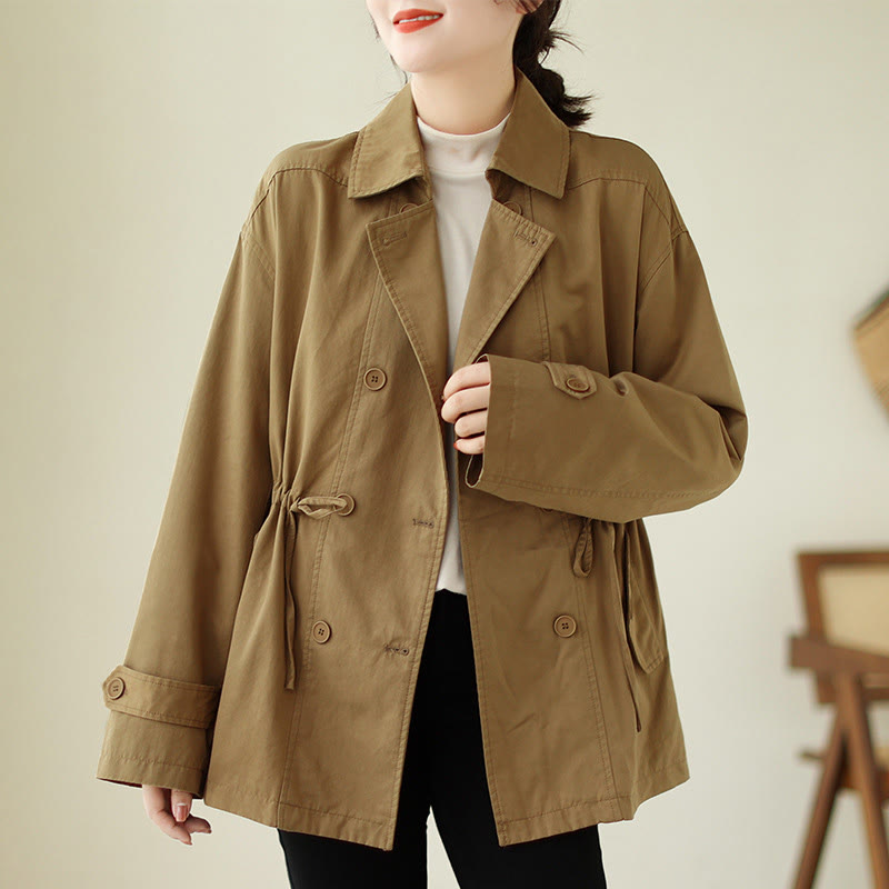Buddha Stones Women's Long Sleeve Button Cotton Jacket