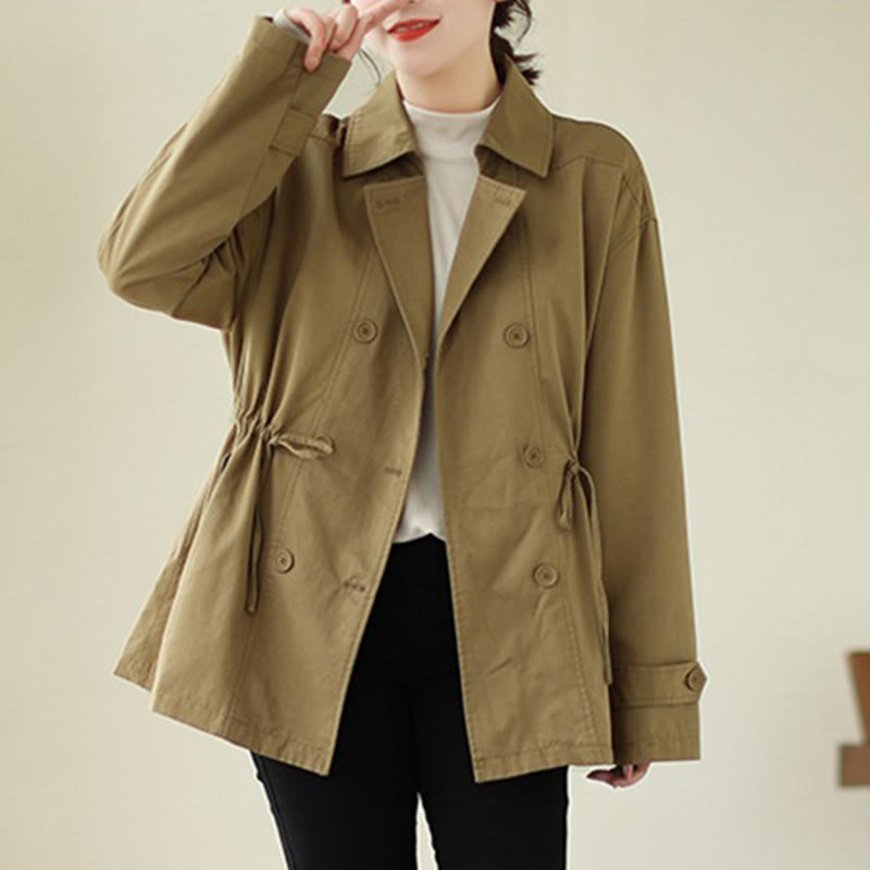 Buddha Stones Women's Long Sleeve Button Cotton Jacket