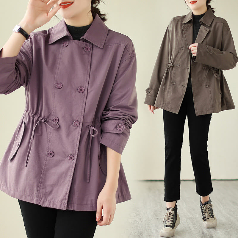 Buddha Stones Women's Long Sleeve Button Cotton Jacket