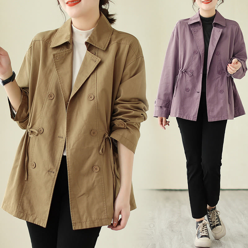 Buddha Stones Women's Long Sleeve Button Cotton Jacket