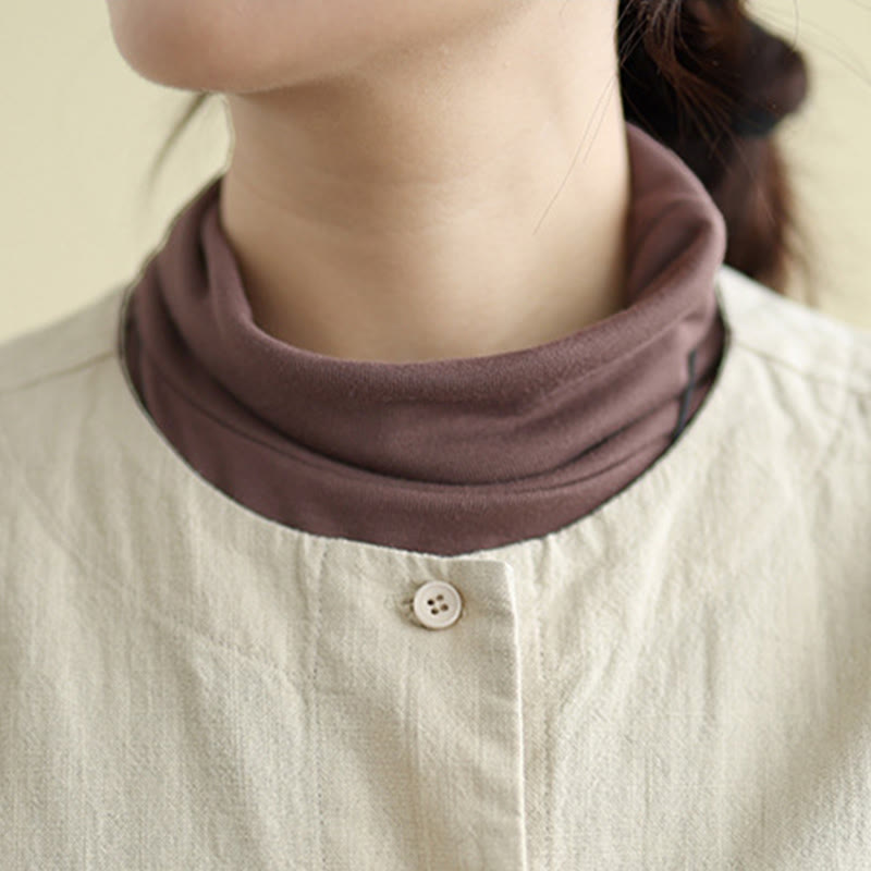 Buddha Stones Women's Long Sleeve Crew Neck Cotton Jacket With Pockets