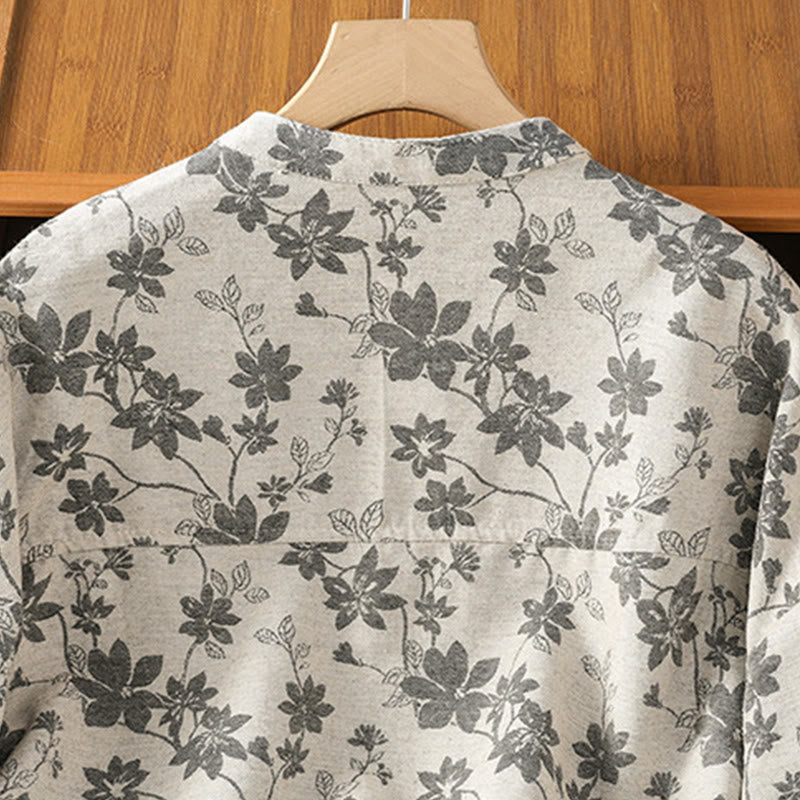 Buddha Stones Casual Printed Pattern Women's Long Sleeve Polyester Shirt
