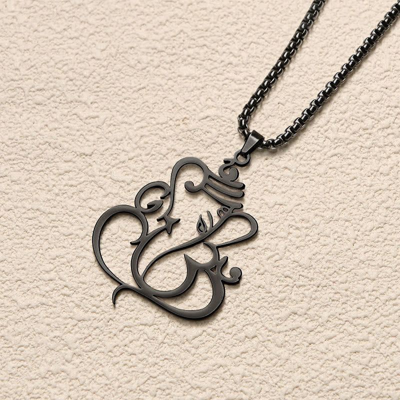 Buddha Stones Ganesh Elephant Stainless Steel Protection Necklace Pendant
