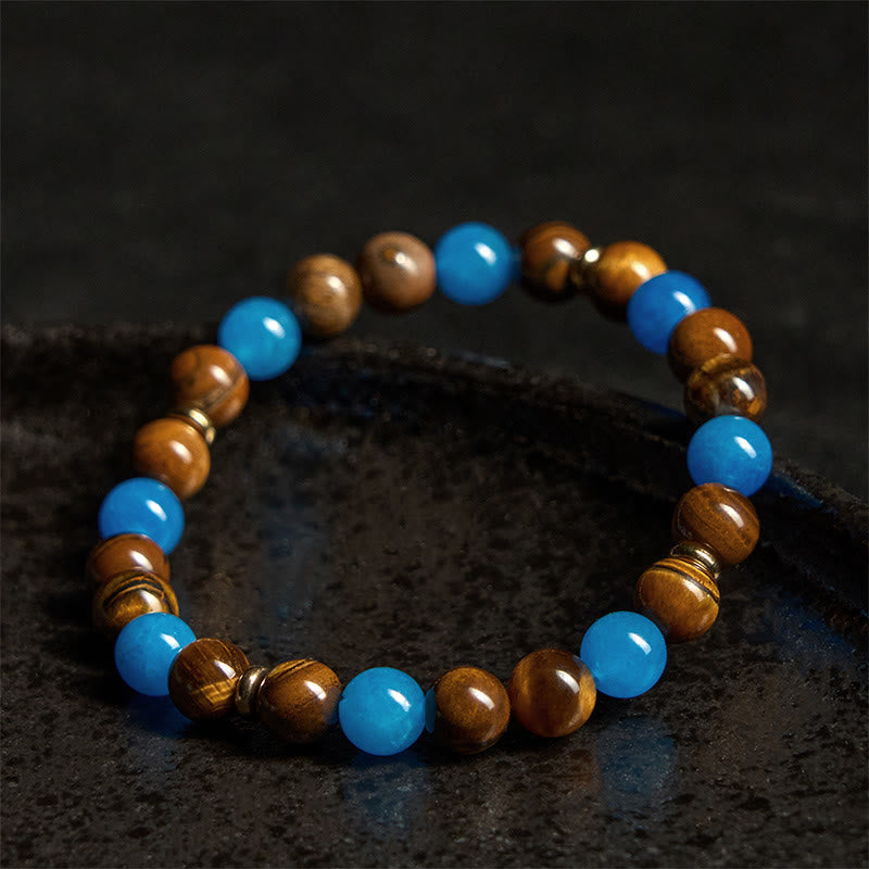 Buddha Stones Apatite Tiger Eye Spacer Beads Motivation Bracelet
