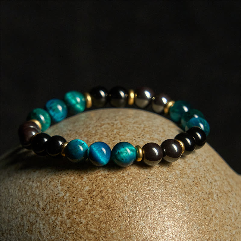 Buddha Stones Natural Blue Tiger Eye Beads Balance Bracelet