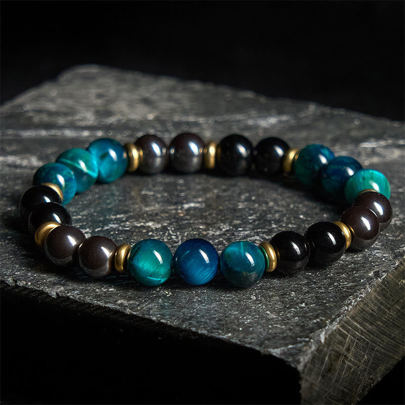 Buddha Stones Natural Blue Tiger Eye Beads Balance Bracelet