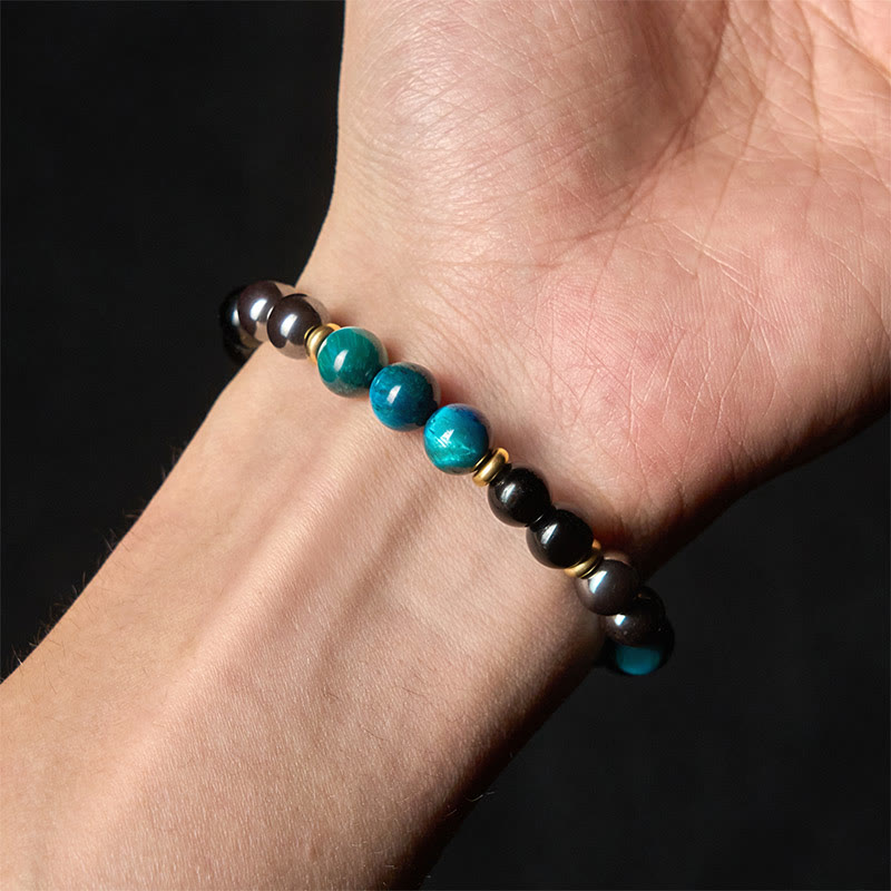 Buddha Stones Natural Blue Tiger Eye Beads Balance Bracelet