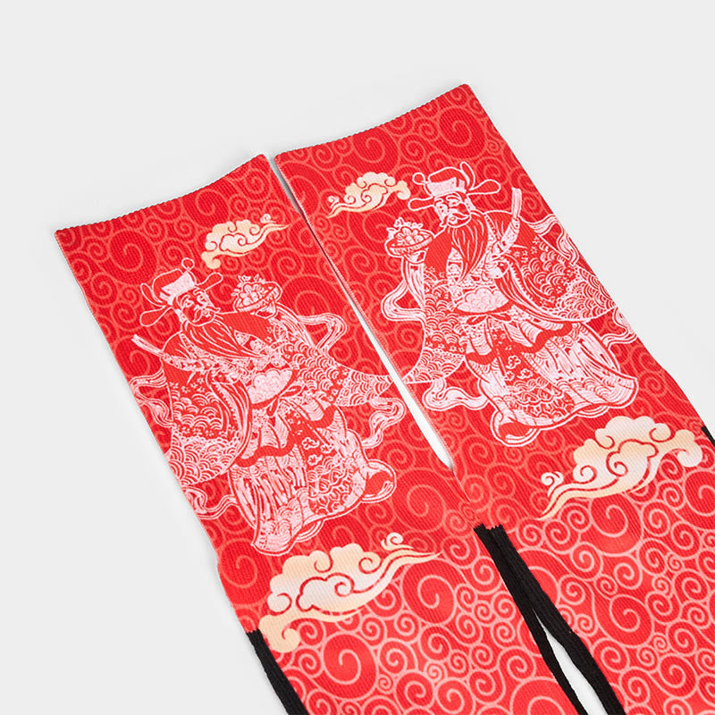 Buddha Stones Casual God Of Wealth Auspicious Clouds Micro Crew Men Women Unisex Socks