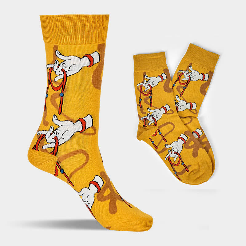 Buddha Stones Casual Sacred Buddha Hand Holding Red Rope Micro Crew Women's Socks