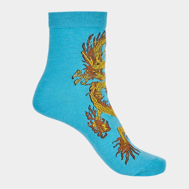 Buddha Stones Casual 5 Pairs of Golden Dragon Quarter Women's Socks