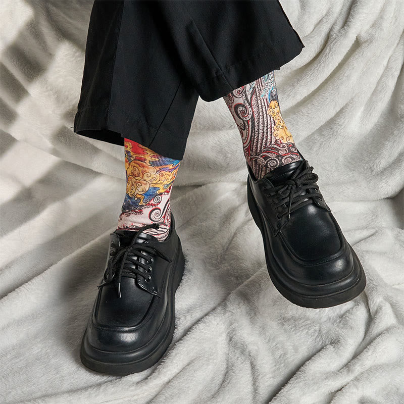 Buddha Stones Casual Whale Waves Sunset Micro Crew Men Women Unisex Socks