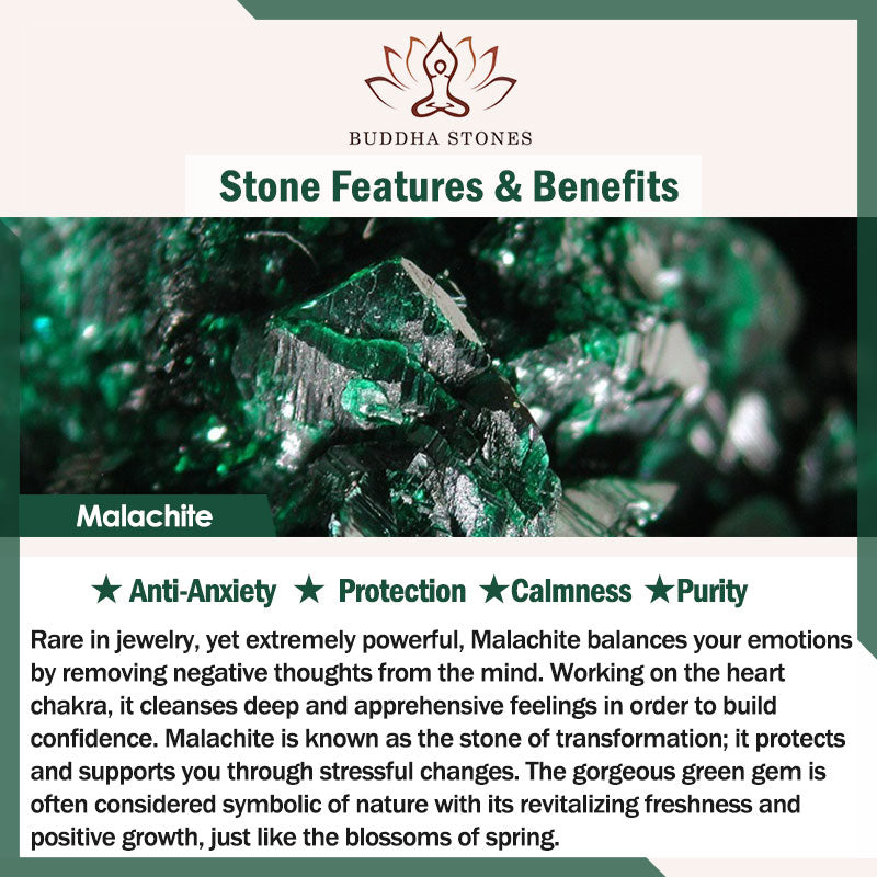 Buddha Stones 3mm Natural Malachite Ultra-thin Beads Anti-anxiety Bracelet