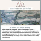 Buddha Stones 925 Sterling Silver Lotus Design Picasso Jasper Positive Bracelet