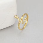 Buddha Stones 925 Sterling Silver Golden Snake Year Of The Snake Calm Balance Adjustable Ring