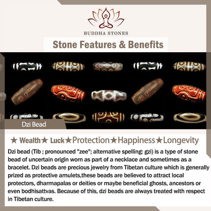 Buddha Stones Tibetan Dzi Bead The Lord of the Corpse Forest Protection Bracelet