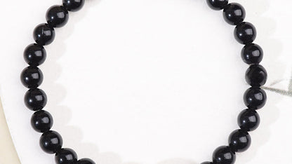 Buddha Stones Tiger Eye Black Obsidian Courage Beads Bracelet