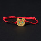 Buddha Stones 925 Sterling Silver Cat Red String Bracelet