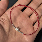 Buddha Stones 925 Sterling Silver Cute Cat Red String Braided Bracelet