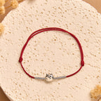 Buddha Stones 925 Sterling Silver Cute Cat Red String Braided Bracelet