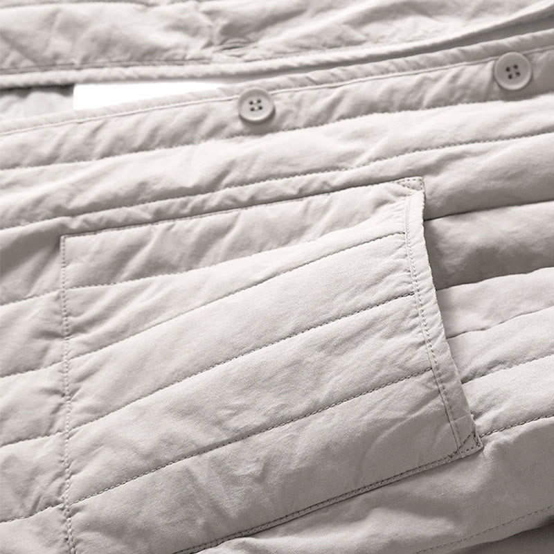 Buddha Stones Cord Design Quilting Women's Long Sleeve Cotton Hoodie Jacket With Pocket