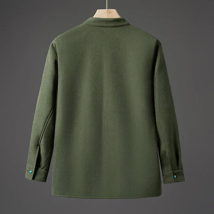 Buddha Stones Winter Embroidered Butterfly Ribbon Fleece-Lined Men's Cotton Long Sleeve Jacket