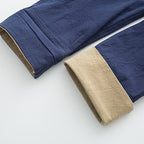 Buddha Stones 2Pcs Tang Suit Men's Frog-Button Cotton Long Sleeve Shirt Pants Set With Pockets