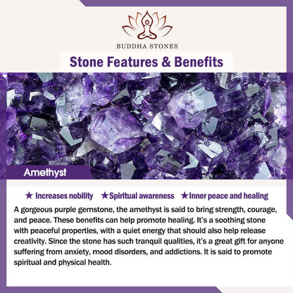Buddha Stones Colorful Crystal Amethyst Strawberry Quartz Balance Bracelet