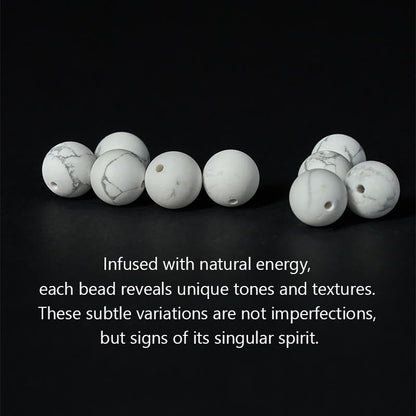 Buddha Stones Natural White Turquoise Bead Om Mani Padme Hum Blessing Bracelet