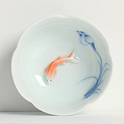 Buddha Stones Koi Fish Lotus Hand Teacup Kung Fu Tea Cup