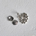 Buddha Stones 925 Sterling Silver Lotus Natural Cyan Jade Luck Bracelet