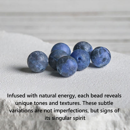 Buddha Stones 925 Sterling Silver Lotus Design Natural Sodalite Positive Beads Harmony Bracelet