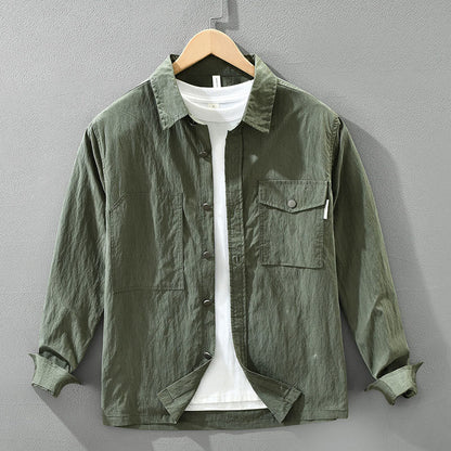 Buddha Stones Daily Long Sleeve Buttons Simple Design Men's Shirt With Pockets