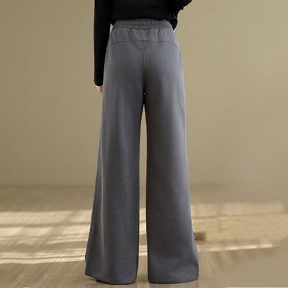 Buddha Stones Casual Plain Cotton Women's Wide Leg Pants With Pockets