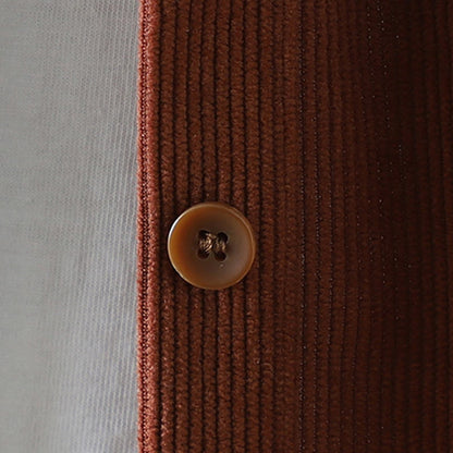 Buddha Stones Corduroy Women's Cotton Long Sleeve Jacket With Pockets